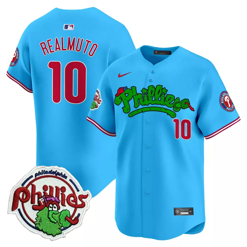 Youths Realmuto Philadelphia Phillies Light Blue Phanatic Patch Jersey V2 | Vapor Premier Limited Edition | Fan Gear for Youth