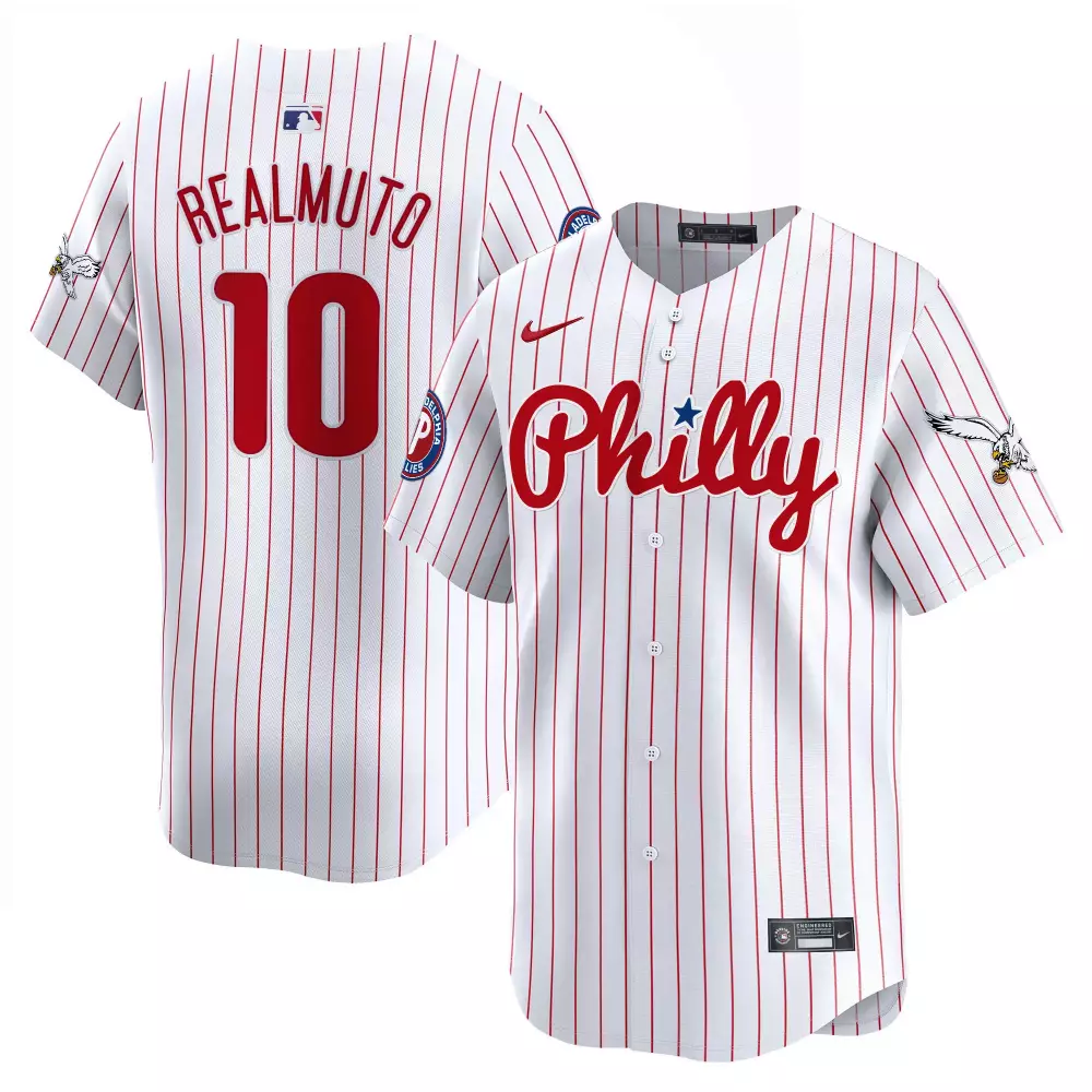 Realmuto Phillies Pinstripe Eagles Vapor Premier Jersey | Limited Edition Stitched Fan Gear | For Men, Women & Youth