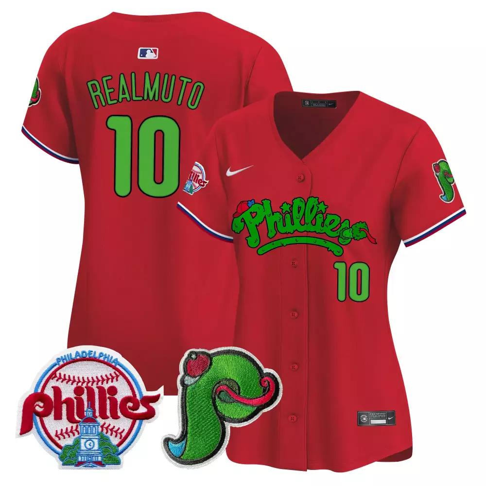Realmuto Red Women's Phillies Phanatic Patch Vapor Premier Limited Jersey V4 | Stitched Fan Gear | For Men, Women & Youth
