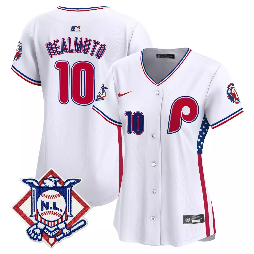 Realmuto White Limited Women's Phillies 2024 Fourth of July Vapor Premier Limited Jersey V4 | Stitched Fan Gear | For Men, Women & Youth