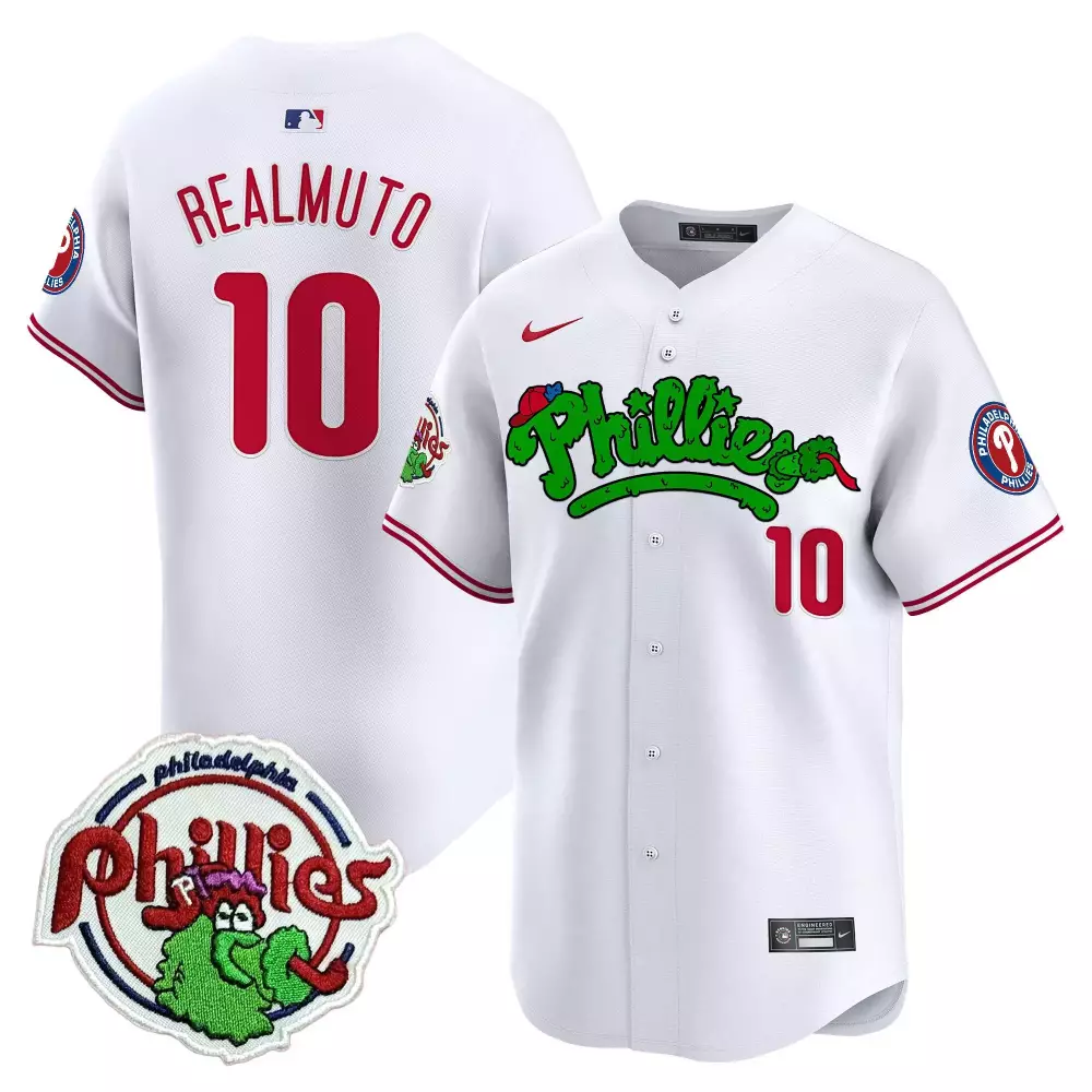 Realmuto Phillies Phanatic Patch Vapor Premier Jersey V2 | Stitched White Limited Edition Fan Gear | For Men, Women & Youth