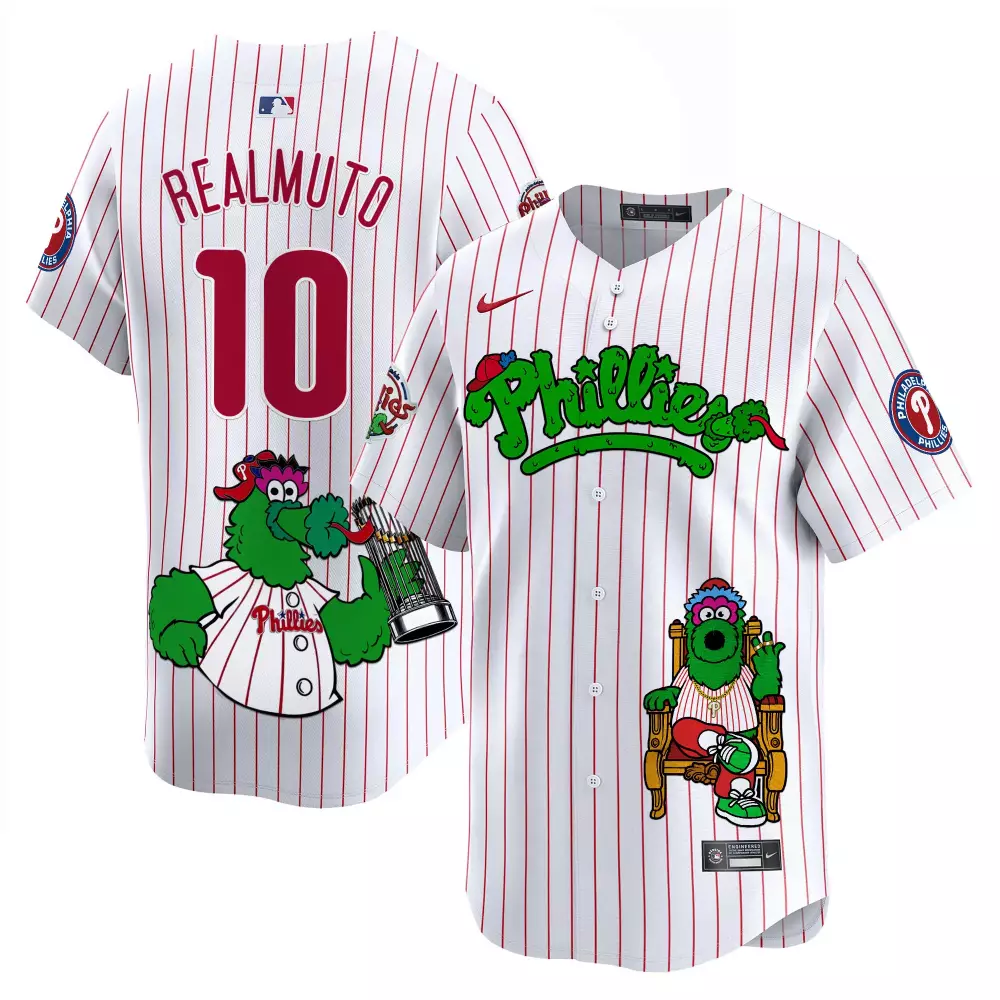 Realmuto Phillies Phanatic Vapor Premier Jersey Printed | Stitched White Pinstripe Unisex Limited Edition Fan Gear | For Men, Women & Youth