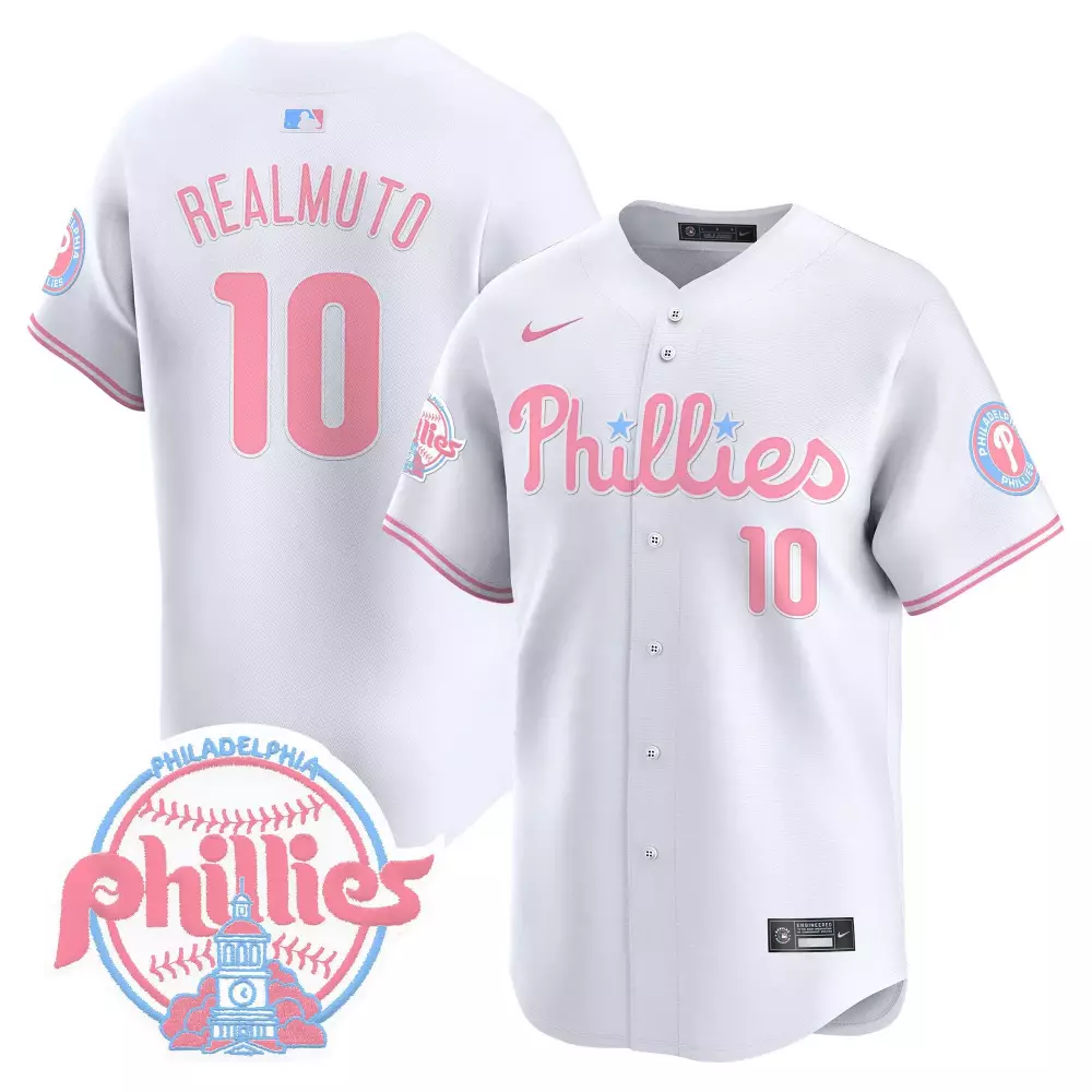 jtrealmuto white pinstripe womens philadelphia phillies phanatic patch vapor premier limited jersey v4 all stitched