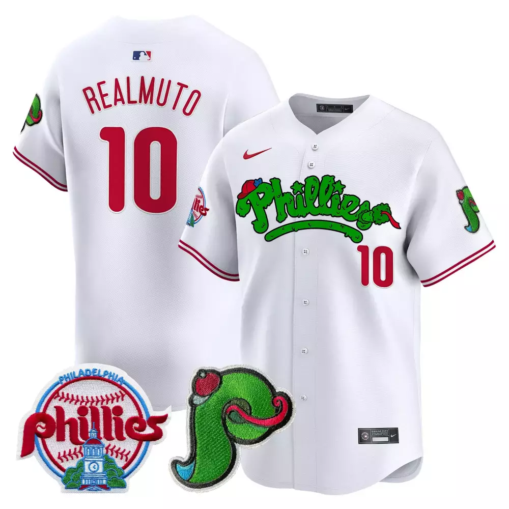 jtrealmuto white pinstripe womens philadelphia phillies phanatic patch vapor premier limited jersey v4 all stitched