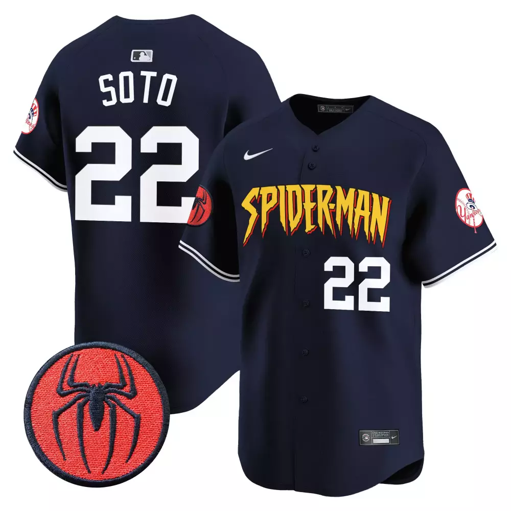 Juan Soto New York Yankees Spiderman Vapor Premier Limited Jersey | All Stitched | For Men, Women & Youth | Fun Fan Gear
