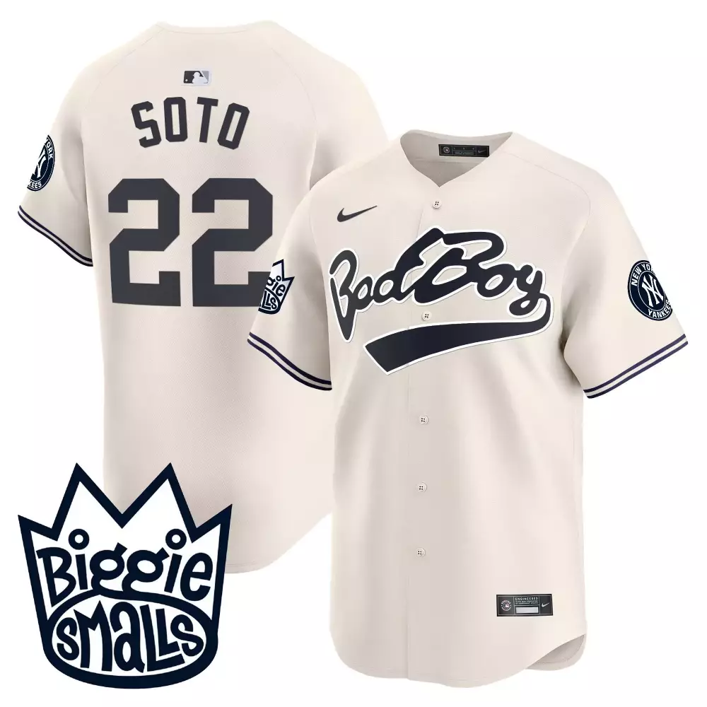Juan Soto Cream Yankees Biggie Smalls Vapor Premier Jersey | Stitched Limited Edition | Fan Gear for Men, Women & Youth