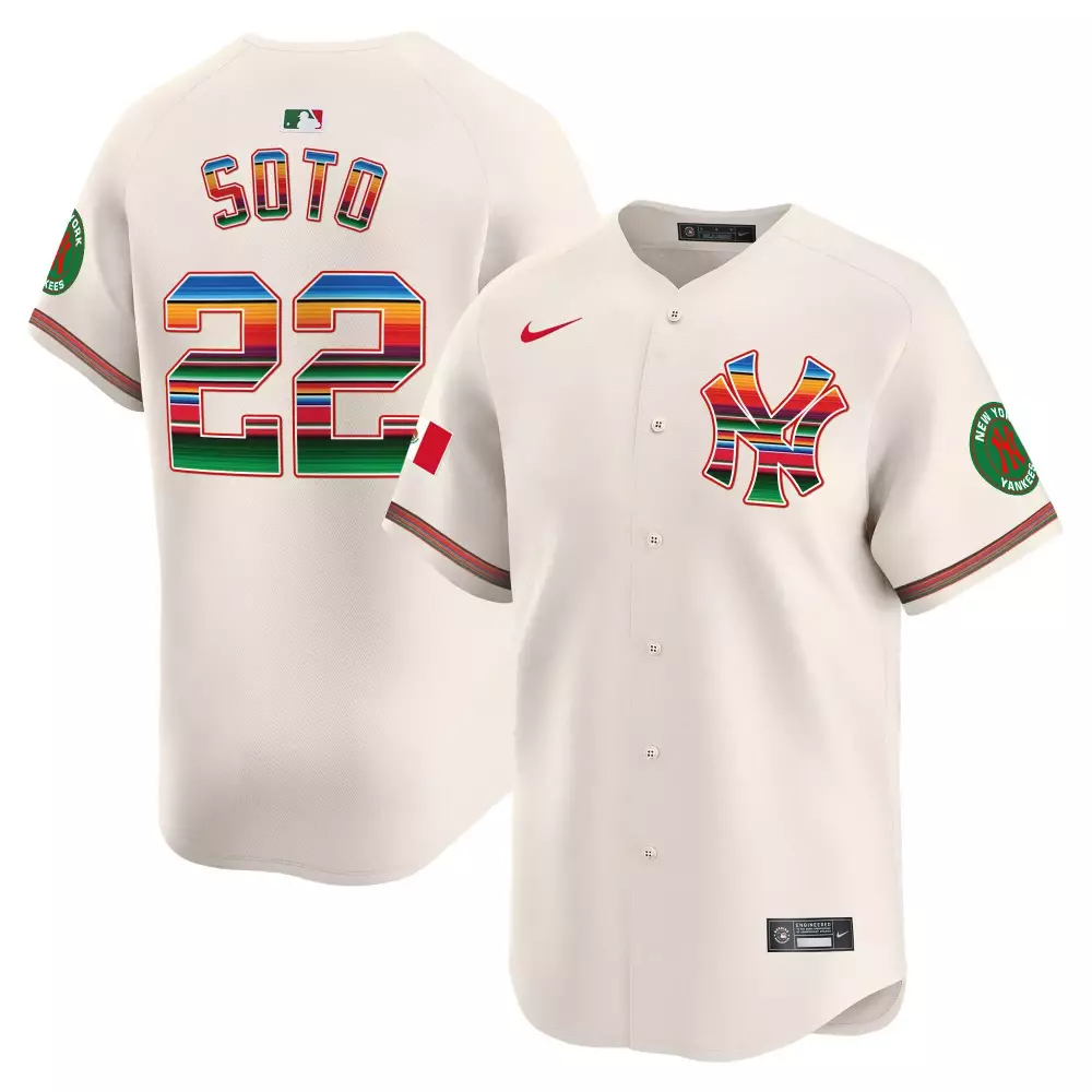 Juan Soto Cream Yankees Mexico Vapor Premier Jersey | Stitched Limited Edition | Fan Gear for Men, Women & Youth