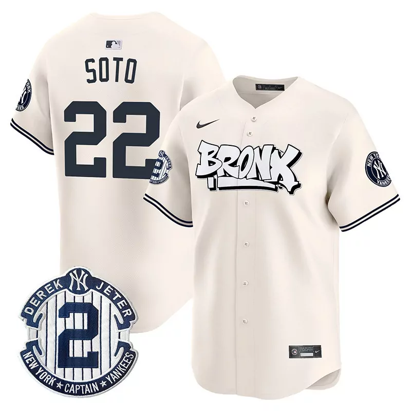 Juan Soto Cream Yankees Bronx Graffiti Vapor Premier Jersey V3 | Stitched Limited Edition | Fan Gear for Men, Women & Youth