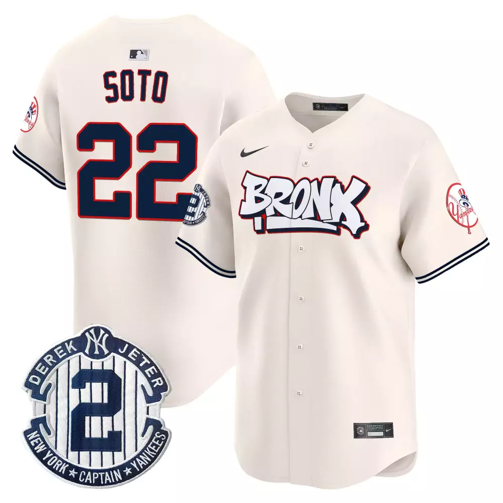 Juan Soto Yankees Bronx Graffiti Cream Jersey V4 | Vapor Premier Limited Edition | Unique Fan Gear for Men, Women & Youth