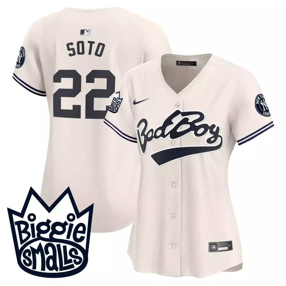Juan Soto Yankees Biggie Smalls Cream Jersey | Vapor Premier Limited Edition | Stylish Fan Gear for Men, Women & Youth
