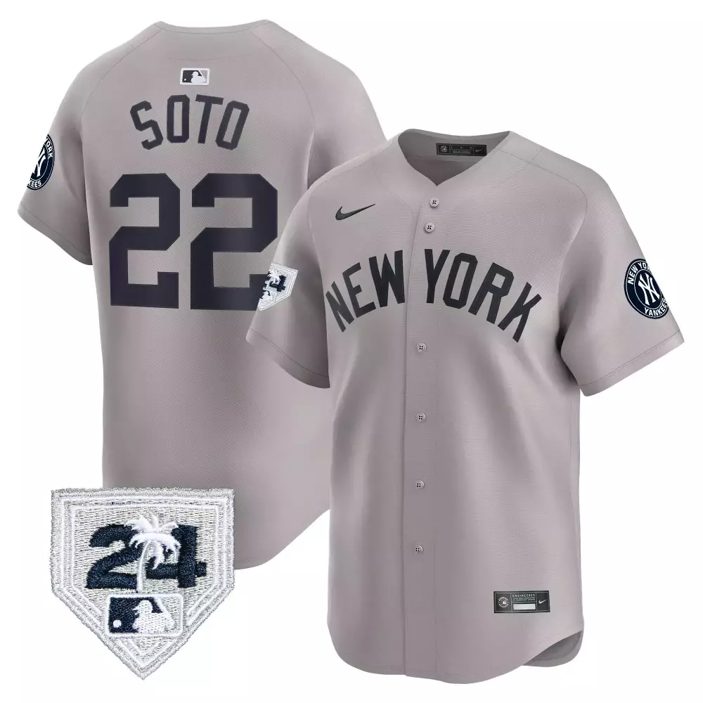 Juan Soto New York Yankees Spring Training 2024 Gray Vapor Premier Limited Jersey V2 | Stitched Fan Gear for Men, Women & Youth