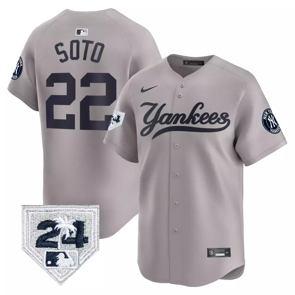 Juan Soto New York Yankees Spring Training 2024 Gray Vapor Premier Limited Jersey V2 | Stitched Fan Gear for Men, Women & Youth
