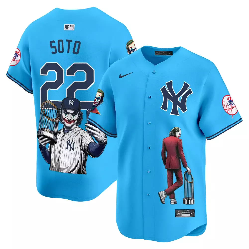 juan soto light blue mens new york yankees dragon ball son goku vapor premier limited jersey printed