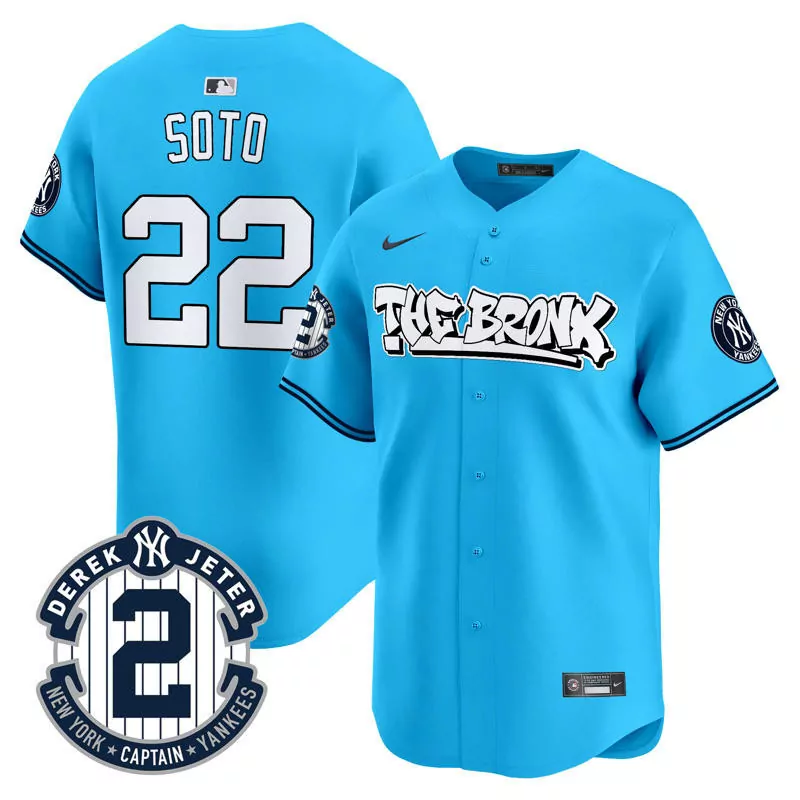 juan soto light blue mens new york yankees spiderman vapor premier limited jersey all stitched