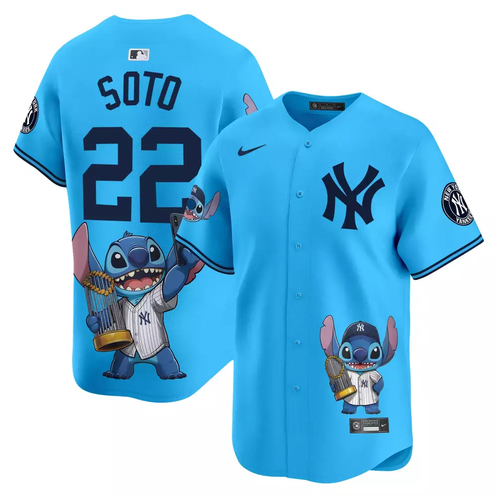 juan soto light blue unisex new york yankees bubblegum pink vapor premier limited jersey all stitched