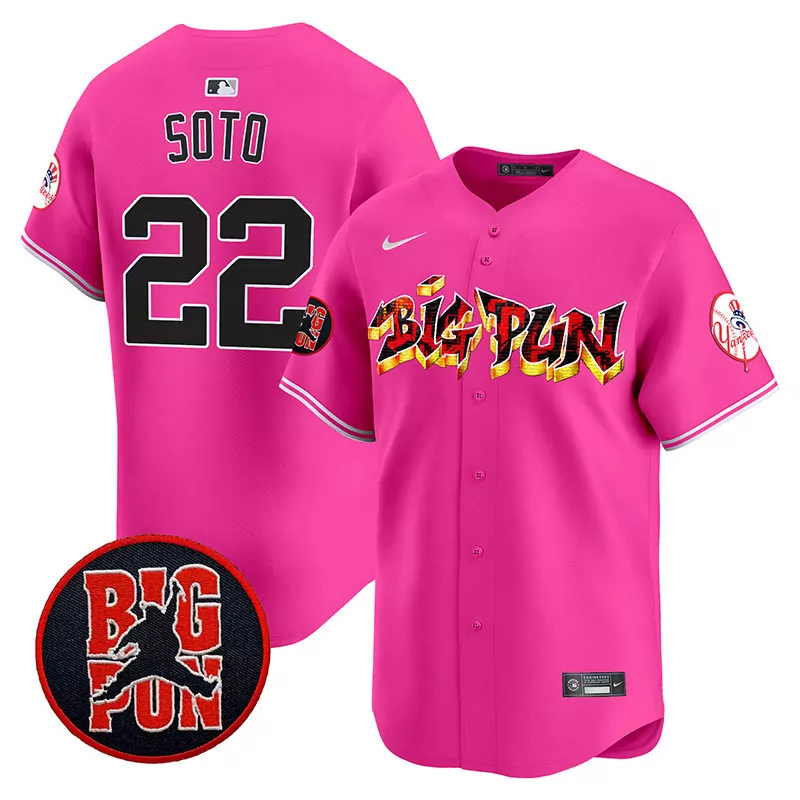 juan soto pink mens new york yankees big pun vapor premier limited jersey all stitched