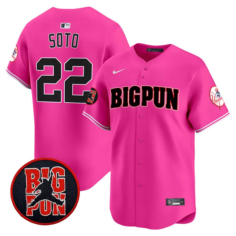 juan soto pink mens new york yankees big pun vapor premier limited jersey all stitched
