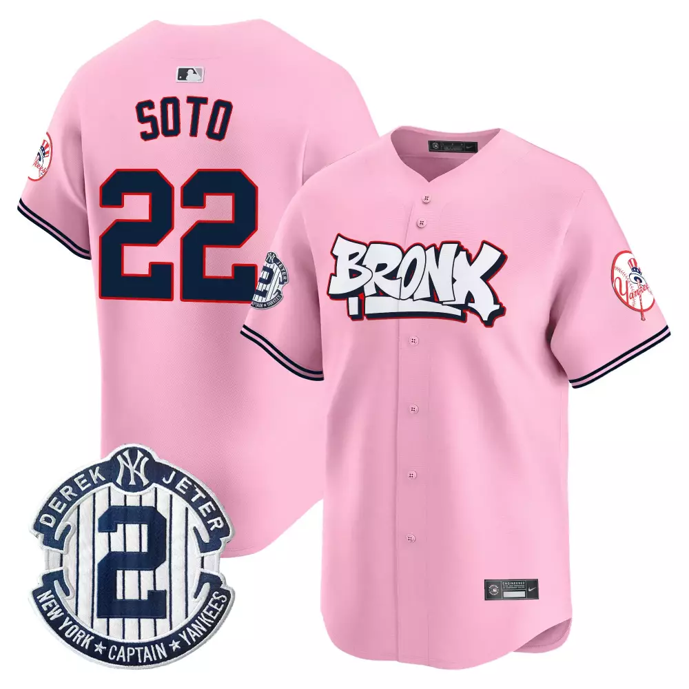 juan soto pink unisex new york yankees the bronx graffiti bubblegum pink vapor premier limited jersey v2 all stitched