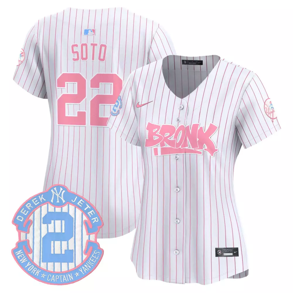 juan soto pinstripe unisex new york yankees the bronx graffiti bubblegum pink vapor premier limited jersey v2 all stitch