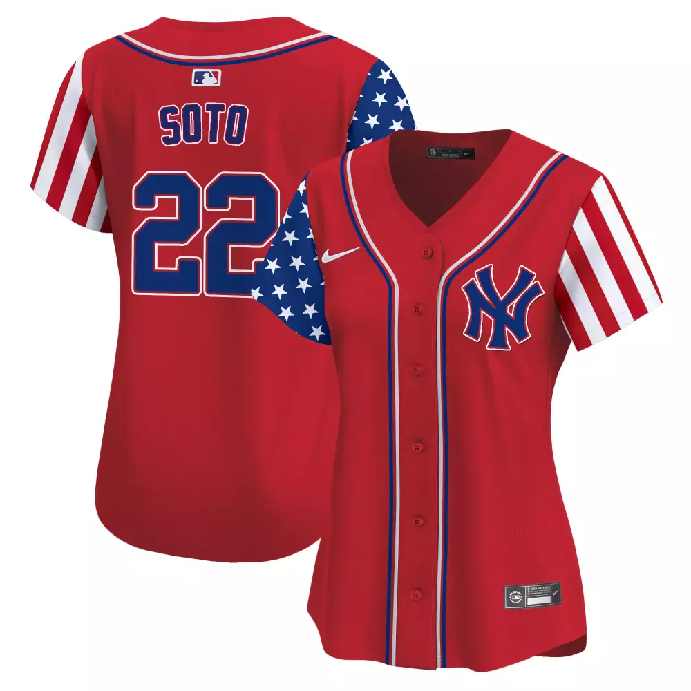 Juan Soto Red Women's Yankees Jersey | 2024 Independence Day Vapor Premier Limited Edition | Fan Gear for Women & Youth