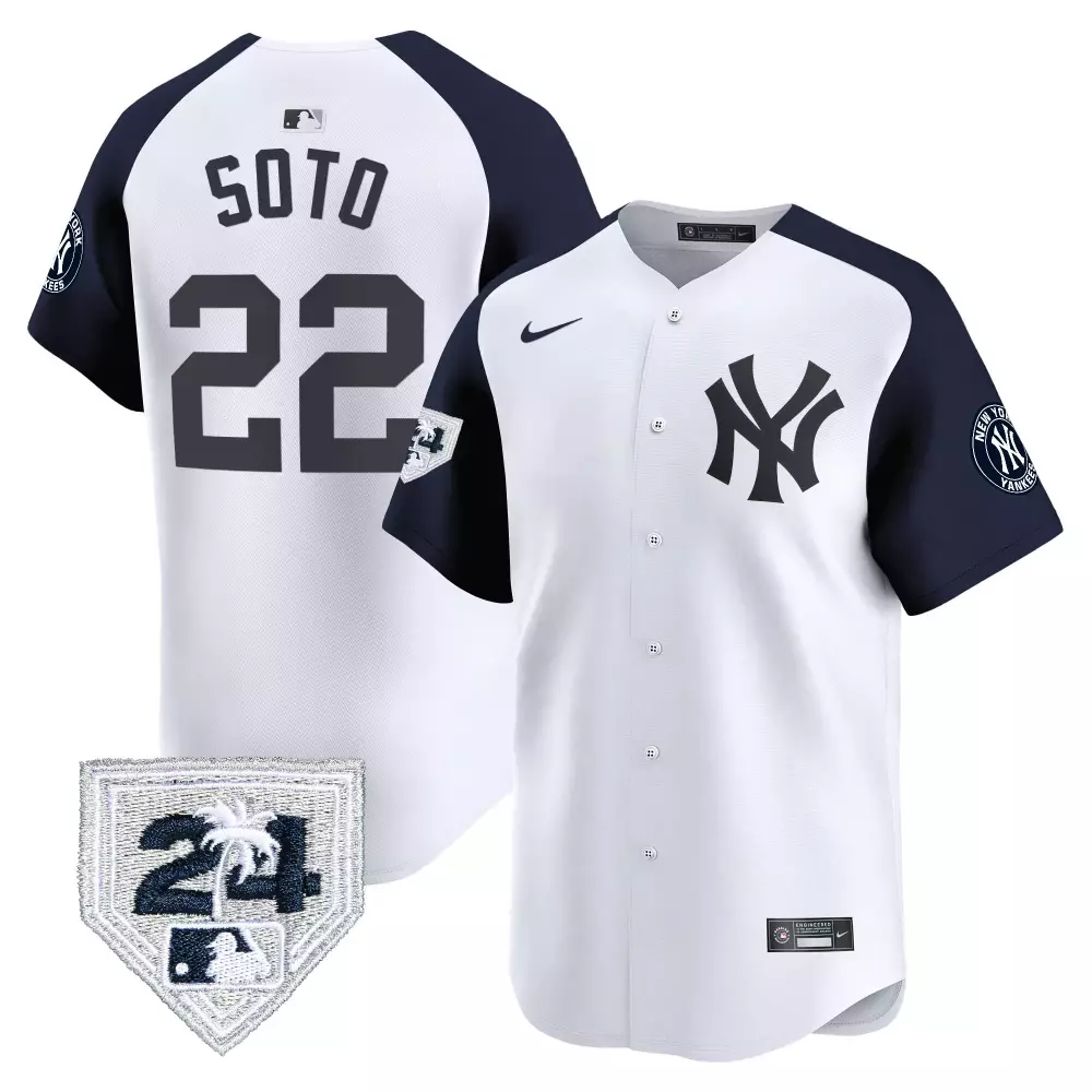 juan soto white alternate mens new york yankees 2024 jackie robinson patch vapor premier limited jersey all stitched