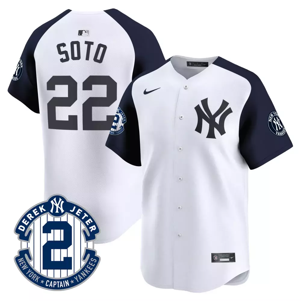juan soto white alternate mens new york yankees derek jeter patch vapor premier limited jersey all stitched