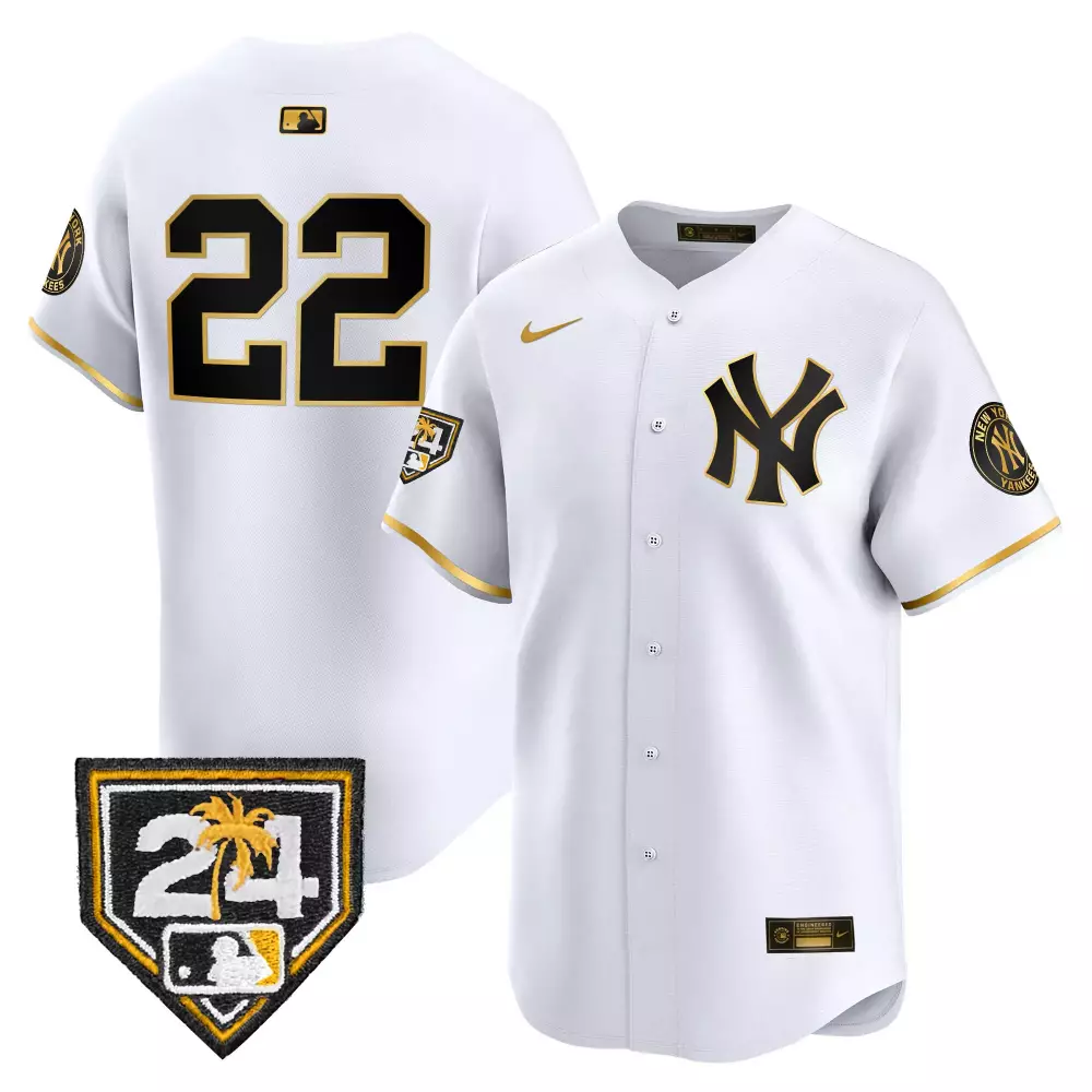 juan soto white gold mens new york yankees 2024 spring training patch vapor premier elite jersey v2 all stitched