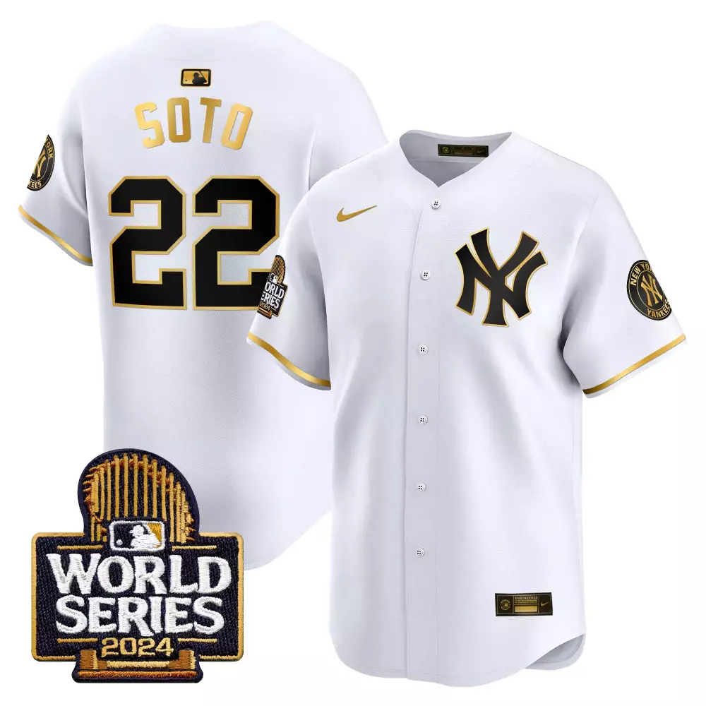 juan soto white gold mens new york yankees 2024 spring training patch vapor premier limited jersey v5 all stitched