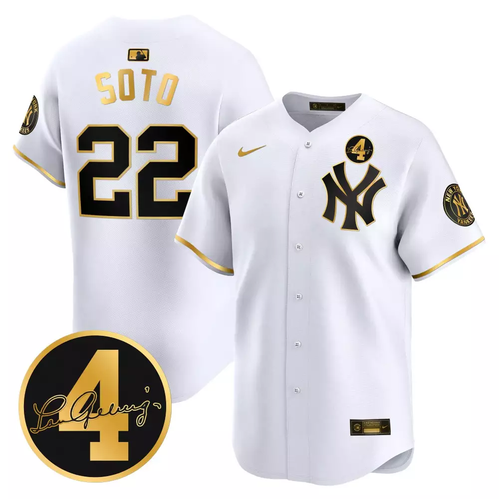 juan soto white gold mens new york yankees lou gehrig patch vapor premier limited jersey all stitched