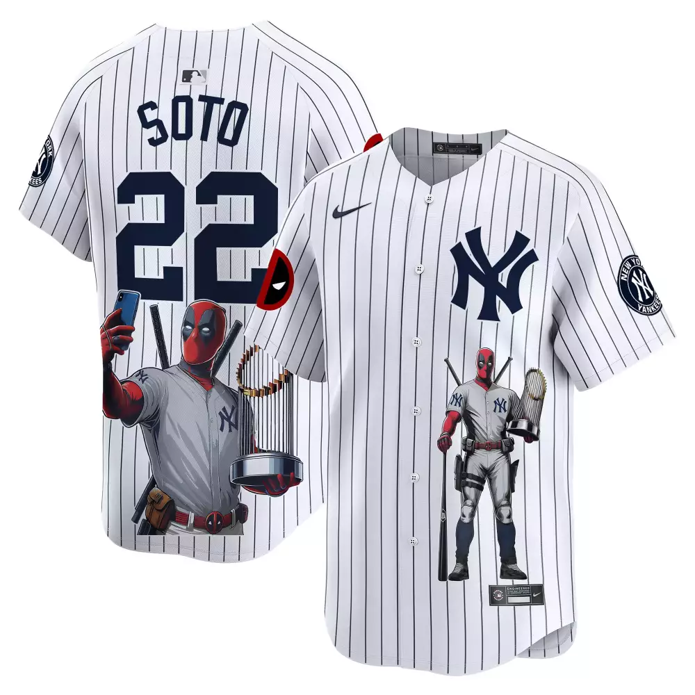 juan soto white unisex new york yankees deadpool premier limited jersey printed