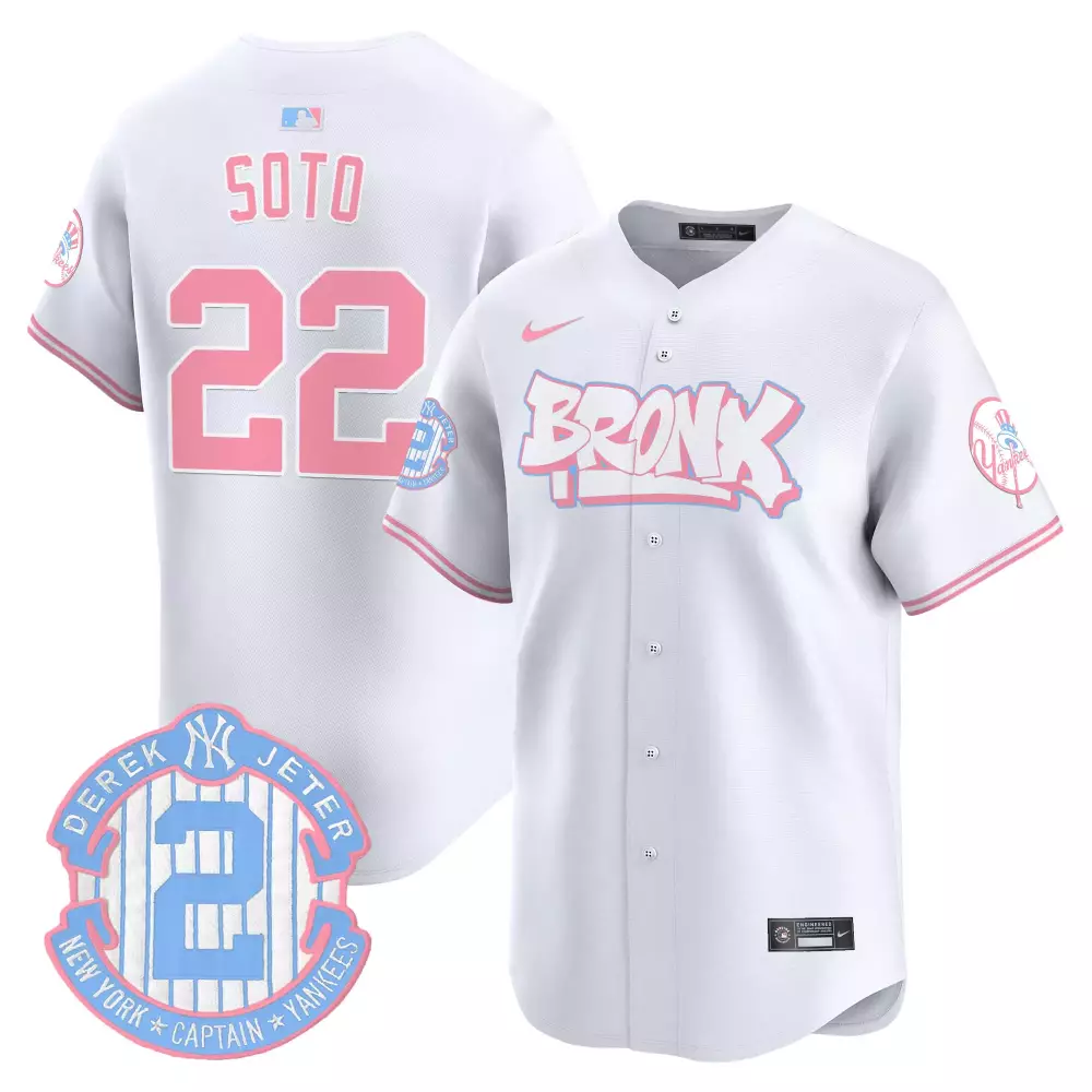 juan soto white unisex new york yankees the bronx graffiti bubblegum pink vapor premier limited jersey v2 all stitched