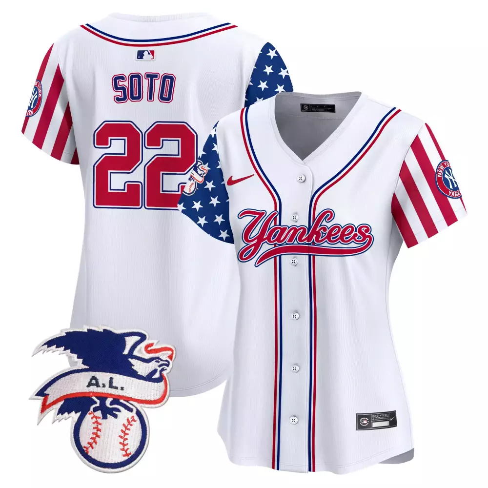 juan soto white womens new york yankees 2024 fourth of july vapor premier limited jersey v7 all stitched