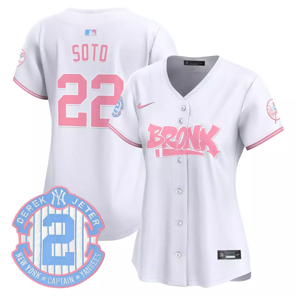 juan soto white womens new york yankees derek jeter patch vapor premier limited jersey all stitched