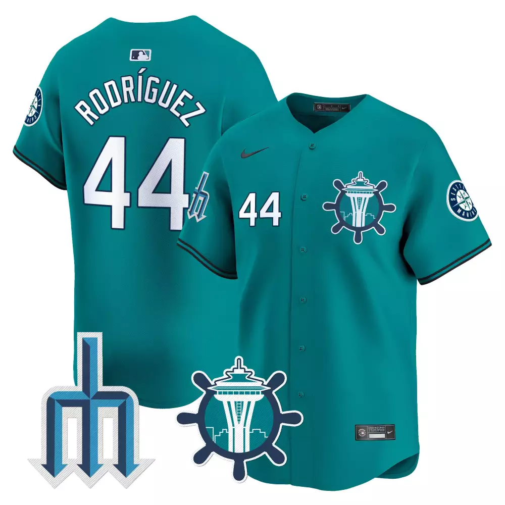 julio rodriguez aqua mens seattle mariners trident patch vapor premier limited jersey all stitched