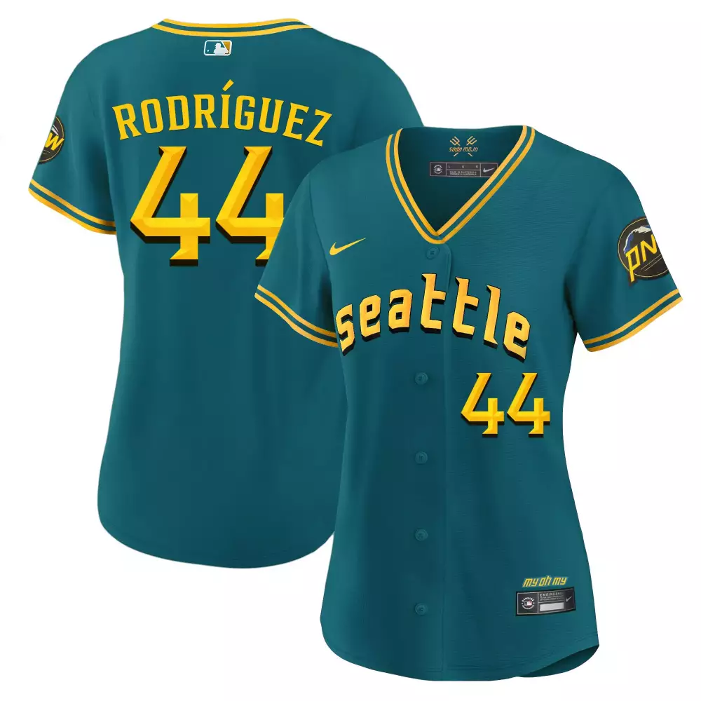 julio rodriguez aqua mens seattle mariners trident patch vapor premier limited jersey all stitched