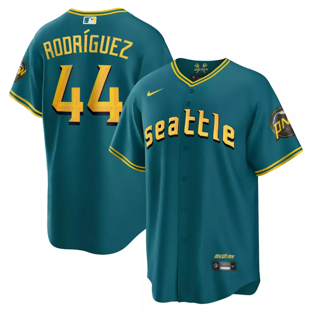 julio rodriguez cool aqua mens seattle mariners 2023 city connect collection jersey all stitched