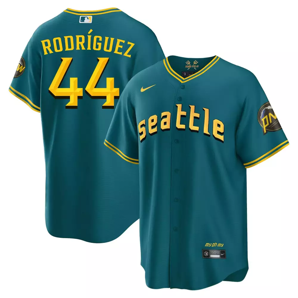 julio rodriguez cool aqua mens seattle mariners 2023 city connect collection jersey all stitched