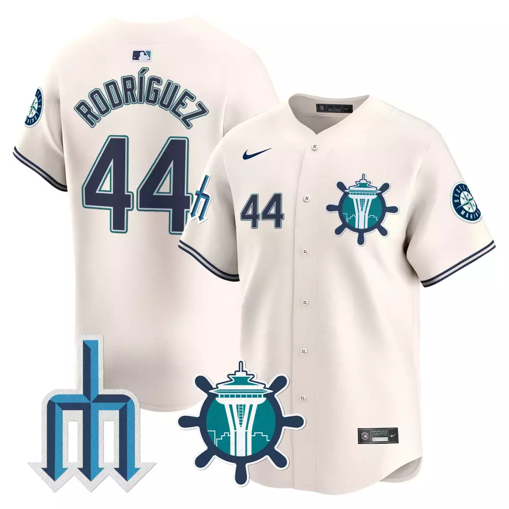 julio rodriguez cream mens seattle mariners trident patch vapor premier limited jersey all stitched