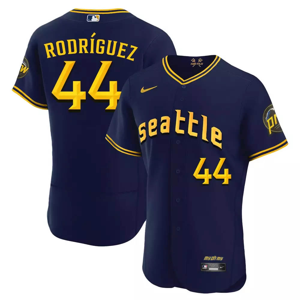 julio rodriguez flex navy mens seattle mariners 2023 city connect fan made collection jersey all stitched