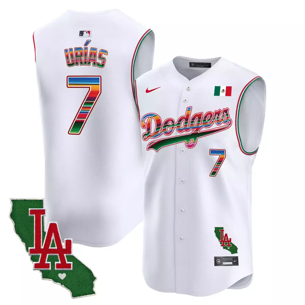 julio urias white mens los angeles dodgers mexico california patch vapor premier sleeveless jersey all stitched