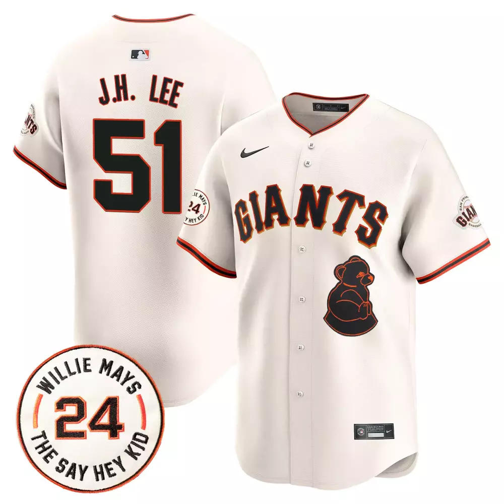 jung hoo lee cream mens san francisco giants 2024 willie mays patch vapor premier limited jersey v4 all stitched