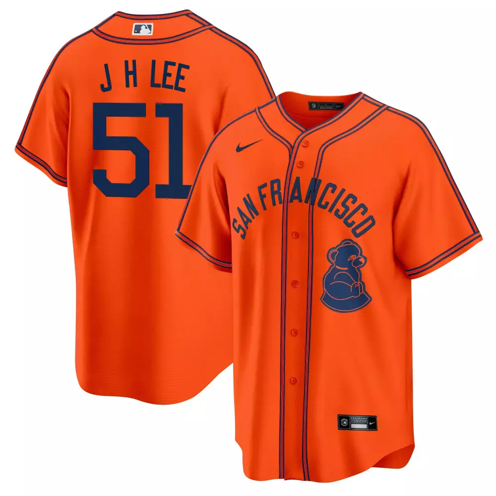 jung hoo lee orange mens san francisco giants 2024 rickwood classic vapor premier limited jersey all stitched