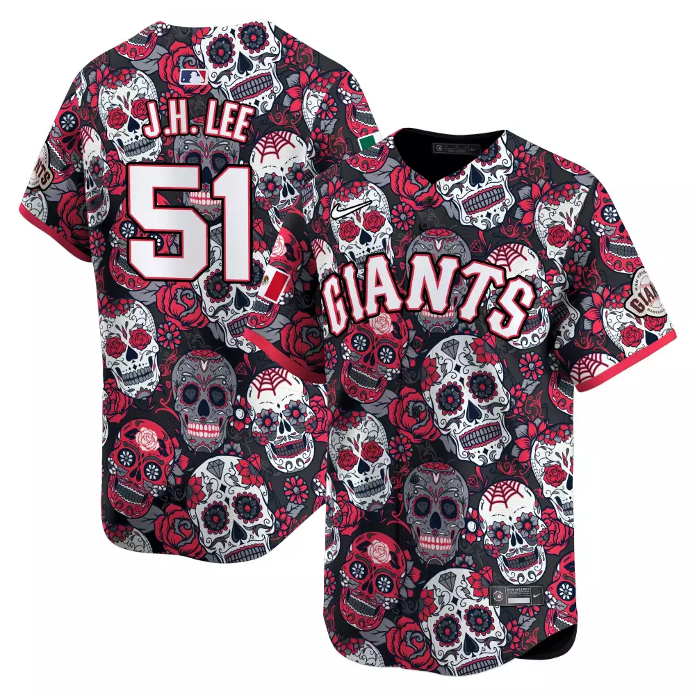 jung hoo lee red mens san francisco giants sugar skull mexico vapor premier limited jersey printed