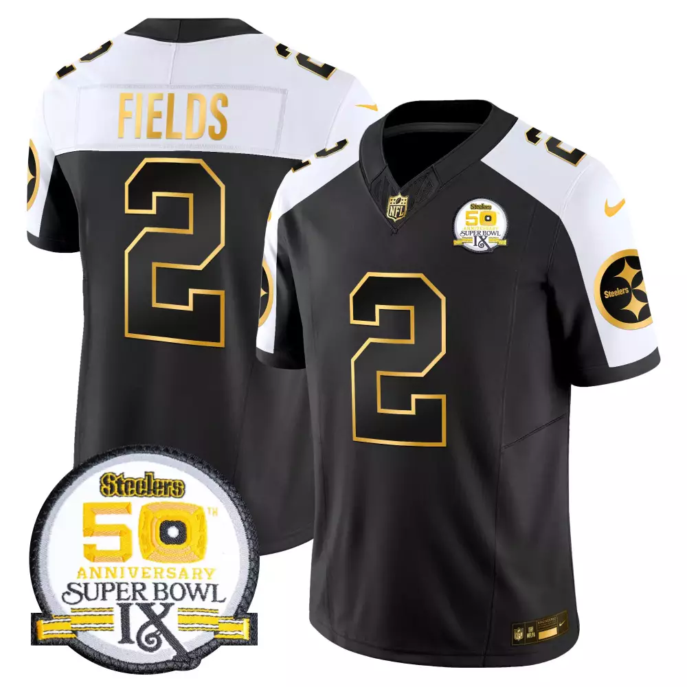 Justin Fields Pittsburgh Steelers 2024 Vapor Limited Jersey with Est 1933 Patch | Stitched Fan Gear for Men, Women & Youth
