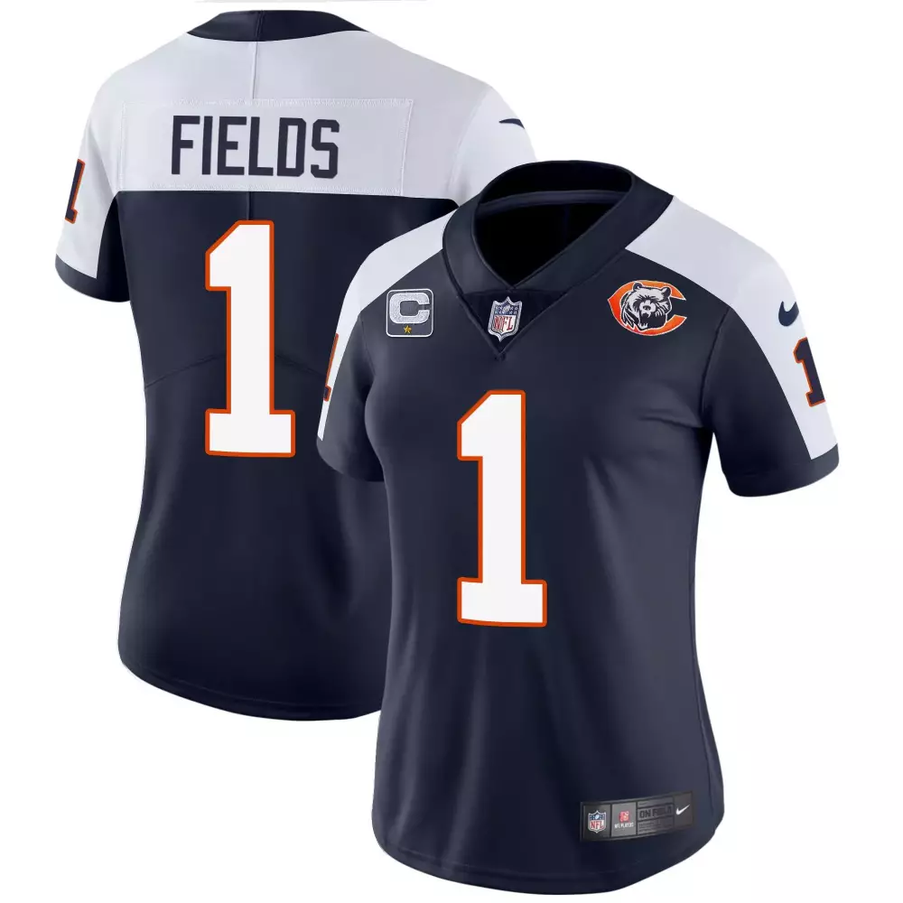 Justin Fields Alternate Men's Chicago Bears Throwback Vapor Jersey | All Stitched | Fan Gear | For Men, Women & Youth