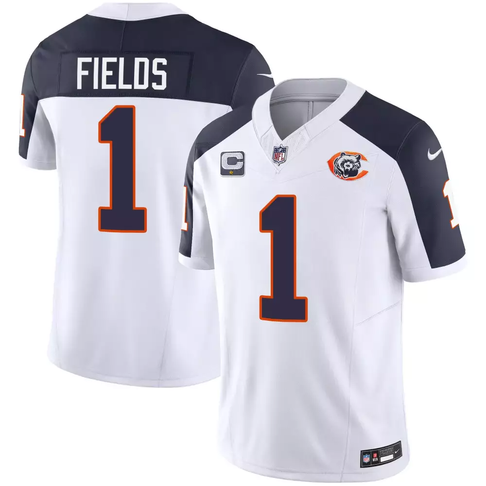 justin fields inverted mens chicago bears throwback dick butkus patch jersey all stitched