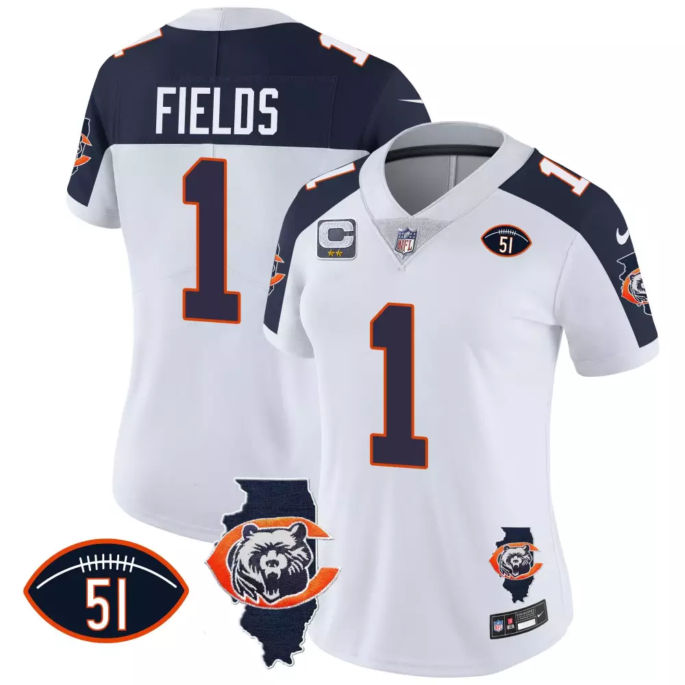 justin fields inverted mens chicago bears throwback dick butkus patch jersey all stitched