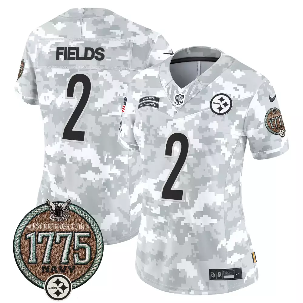 justin fields men pittsburgh steelers 2024 salute to service vapor limited jersey arctic camo all stitched