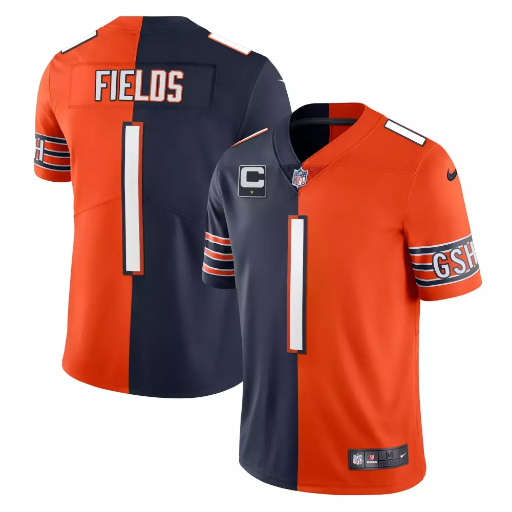Justin Fields Chicago Bears Split Jersey | Stitched Style | Limited Edition Fan Gear | For Men, Women & Youth