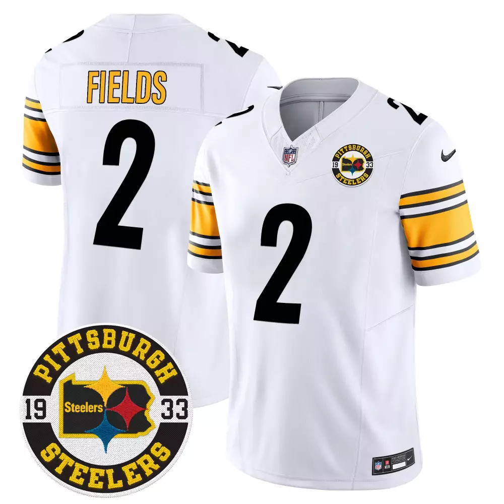Justin Fields Pittsburgh Steelers 2024 Vapor Limited Jersey with Est 1933 Patch | Stitched Fan Gear for Men, Women & Youth
